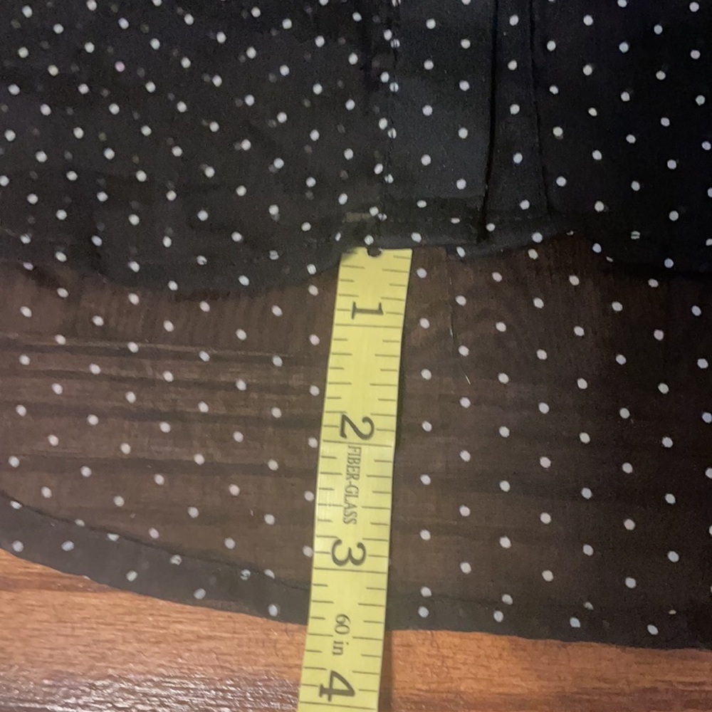 FREE PEOPLE women’s polka dot sheet RUFFLED button up blouse whtite black Small - Picture 10 of 11